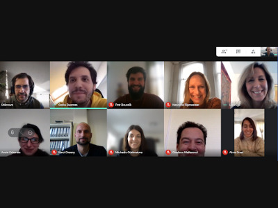Screenshot of the videocall with participants of the Feb 18th meeting.