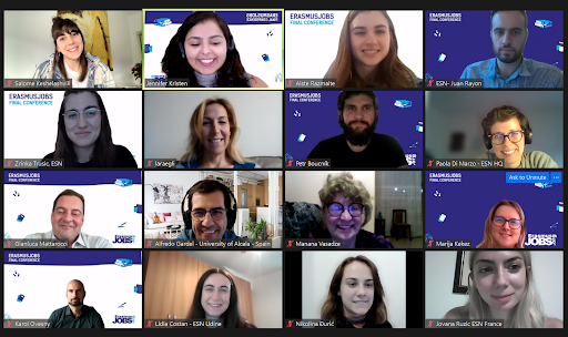 ErasmusJobs final conference: screenshot of the participants